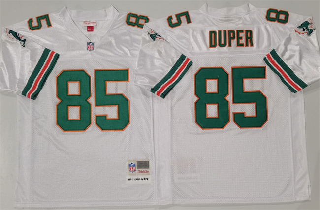 Men's Miami Dolphins #85 Mark Duper White Throwback Stitched Football Jersey