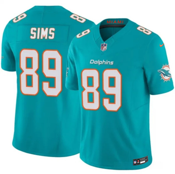 Men's Miami Dolphins #89 Ben Sims Aqua 2026 F.U.S.E. Vapor Limited Football Stitched Jersey