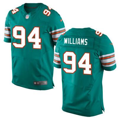 Men's Miami Dolphins #94 Mario Williams Aqua Green Alternate 2015 NFL Nike Elite Jersey