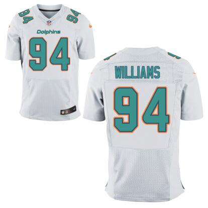 Men's Miami Dolphins #94 Mario Williams White Road NFL Nike Elite Jerse