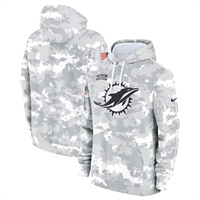 Men's Miami Dolphins 2024 Arctic Camo Salute To Service Club Fleece Pullover Hoodie