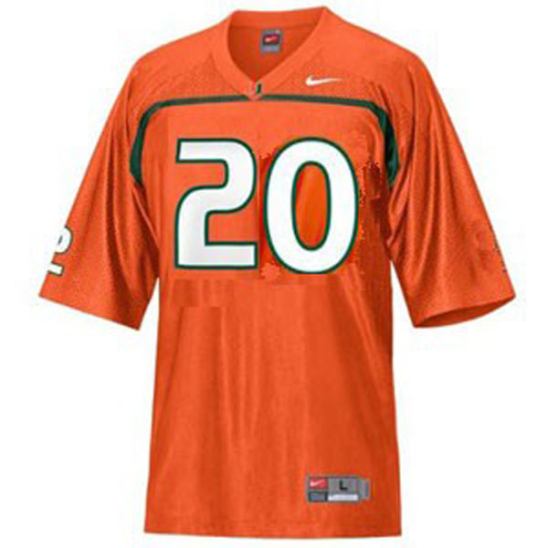Men's Miami Hurricanes #20 Ed Reed Orange Football Jersey Men's Jersey Miami Hurricanes #20 Ed Reed Orange Football Jersey