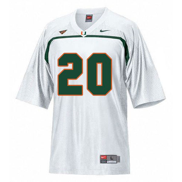 Men's Miami Hurricanes #20 Ed Reed White Football Jersey Men's Jersey Miami Hurricanes #20 Ed Reed White Football Jersey