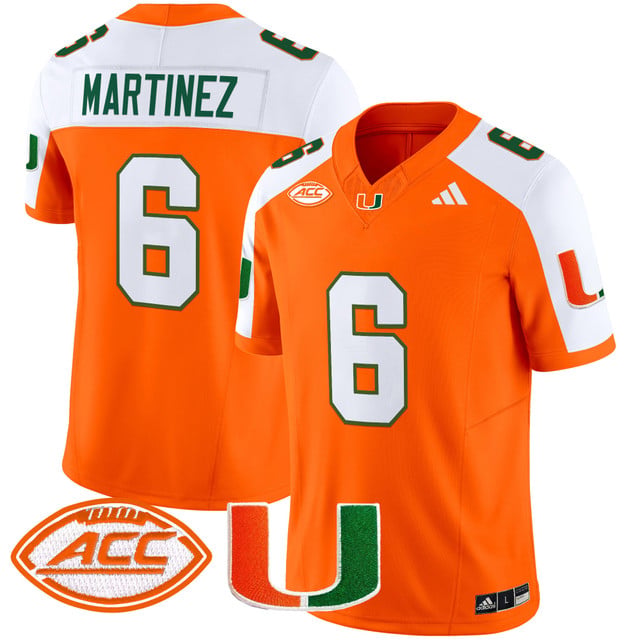 Men's Miami Hurricanes 2025 Vapor Limited Jersey #6 Damien Martinez