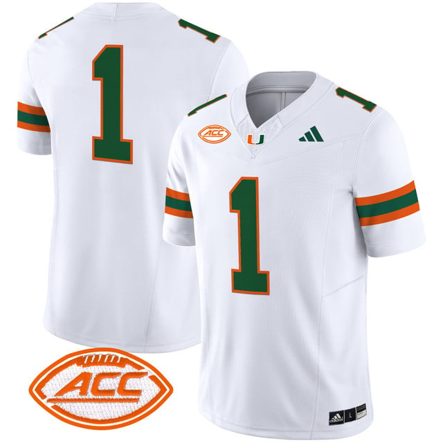 Men's Miami Hurricanes 2025 Vapor Limited Jersey  white #1
