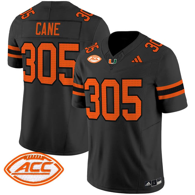 Men's Miami Hurricanes 2025 Vapor Limited Jersey black #305 Cane