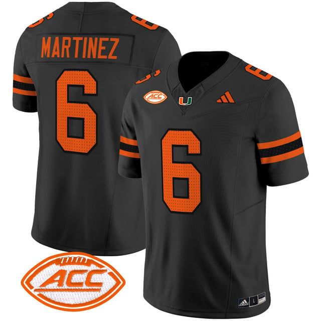 Men's Miami Hurricanes 2025 Vapor Limited Jersey black #6 Damien Martinez