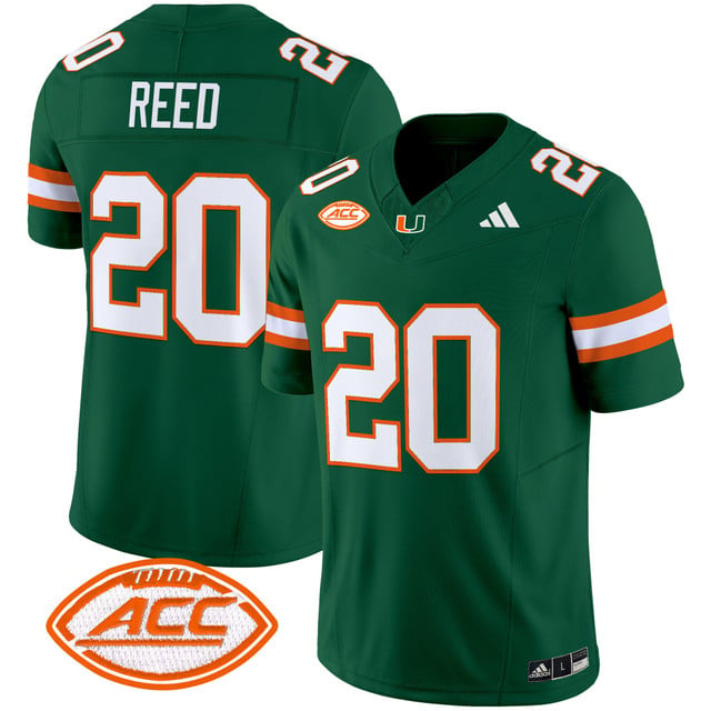 Men's Miami Hurricanes 2025 Vapor Limited Jersey green #20 Ed Reed