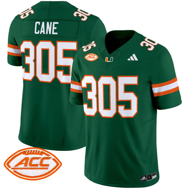 Men's Miami Hurricanes 2025 Vapor Limited Jersey green #305 Cane