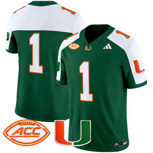 Men's Miami Hurricanes 2025 Vapor Limited Jersey green white #1