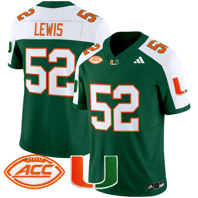 Men's Miami Hurricanes 2025 Vapor Limited Jersey green white #52 Ray Lewis