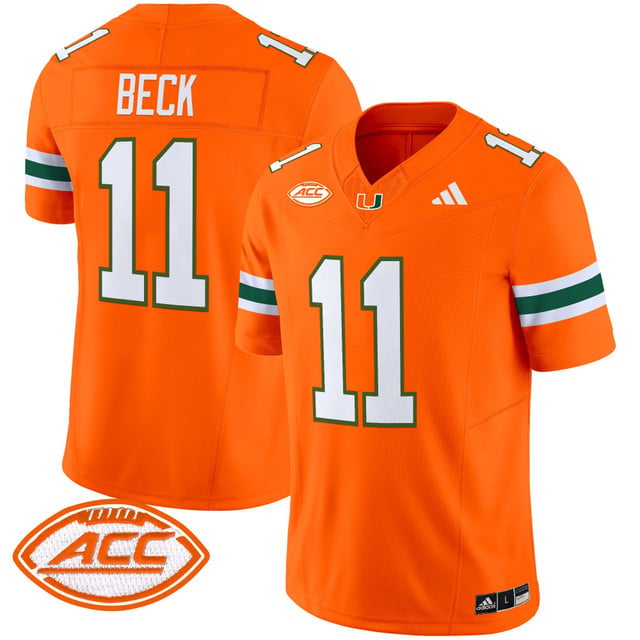 Men's Miami Hurricanes 2025 Vapor Limited Jersey orange #11 Carson Beck