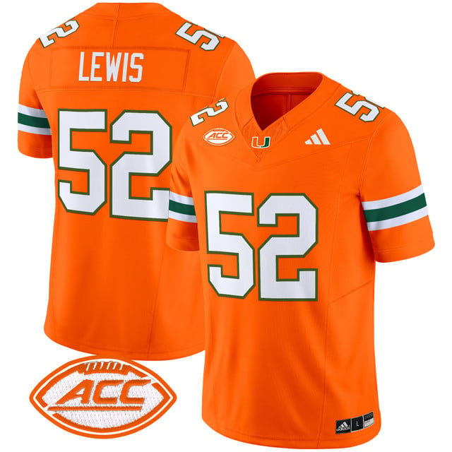 Men's Miami Hurricanes 2025 Vapor Limited Jersey orange #52 Ray Lewis