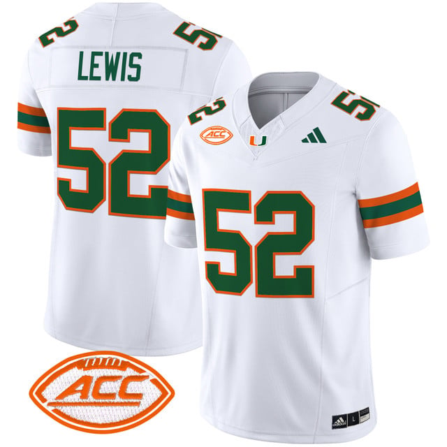 Men's Miami Hurricanes 2025 Vapor Limited Jersey white #52 Ray Lewis