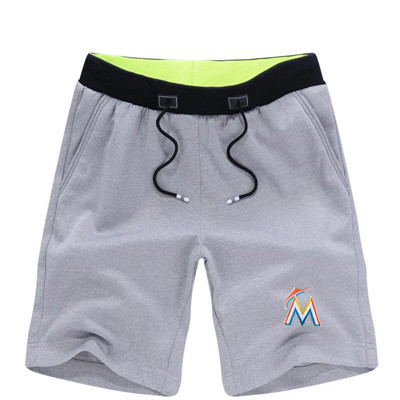 Men's Miami Marlins Team Logo Grey Baseball Shorts