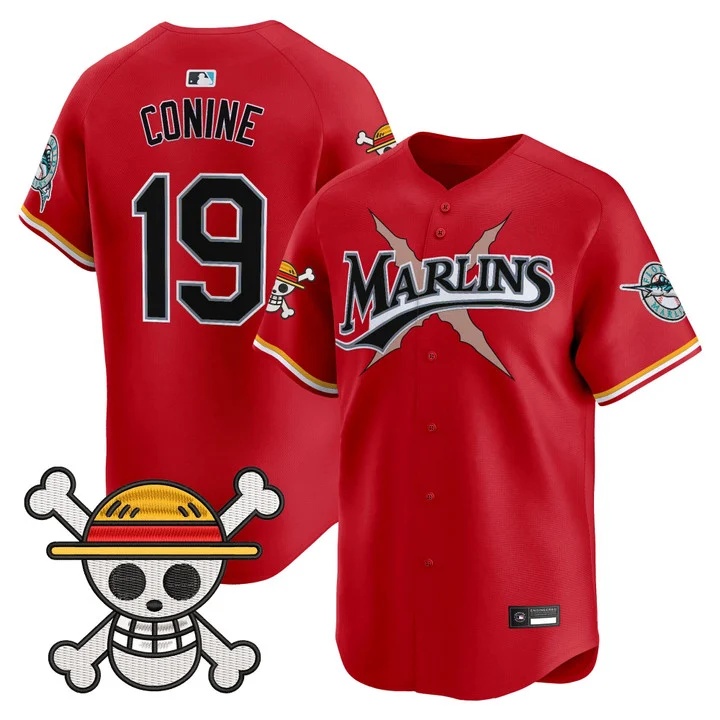 Men's Miami Marlins x One Piece Vapor Premier Limited Jersey #19 JEFF CONINE