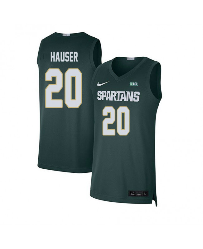 Men's Michigan State Spartans #20 Joey Hauser Nike 2020 Green Alumni Limited College Basketball Jersey