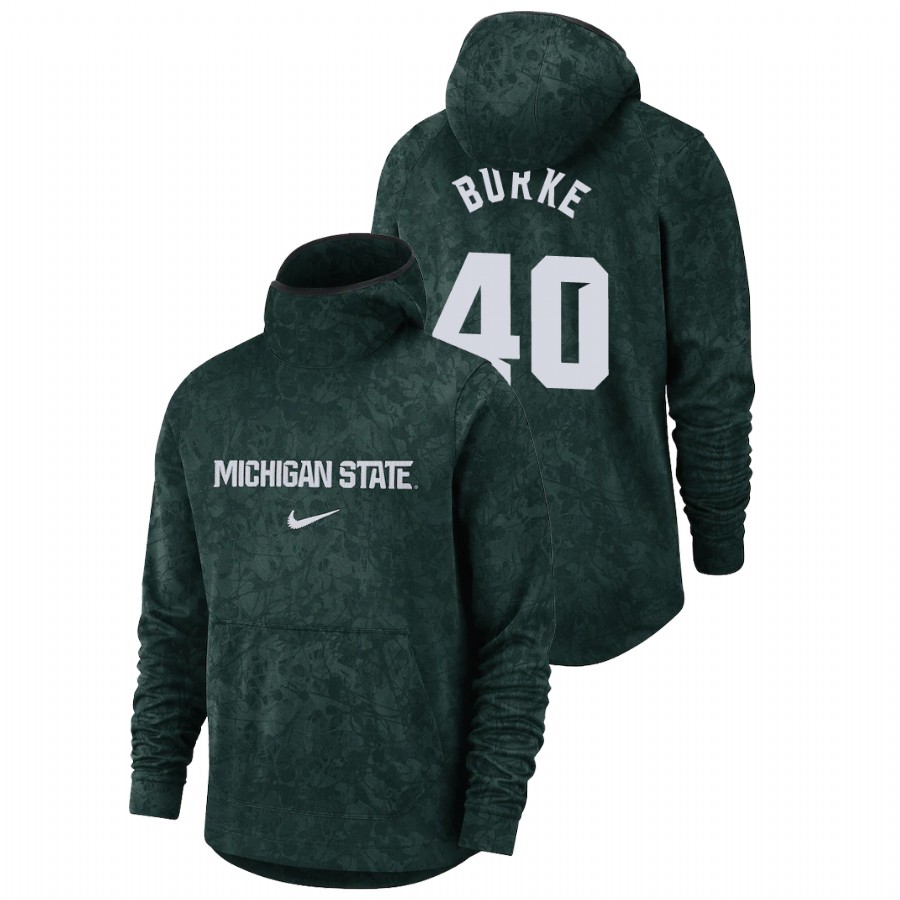 Men's Michigan State Spartans Braden Burke Green Basketball Spotlight Team Logo Pullover Hoodie 
