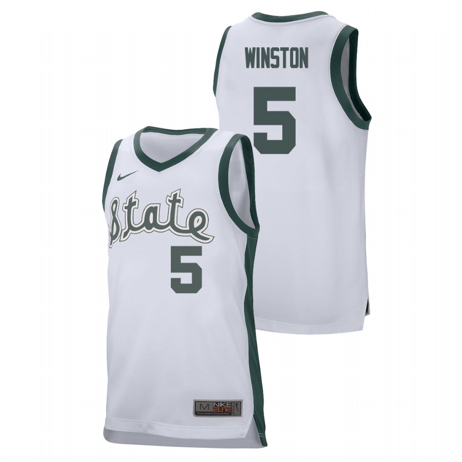 Men's Michigan State Spartans Cassius Winston College Basketball Replica Jersey 