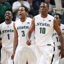 Men's Michigan State Spartans Custom Full White Baketball Jersey