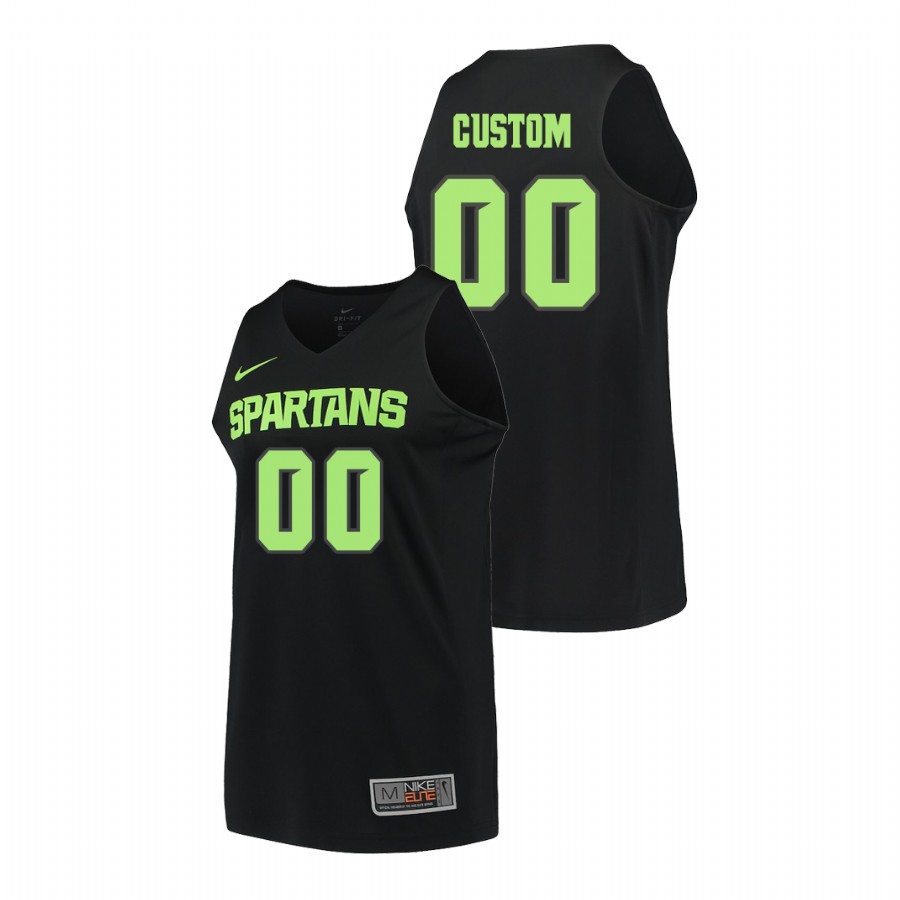 Men's Michigan State Spartans Custom Replica College Basketball Jersey Black