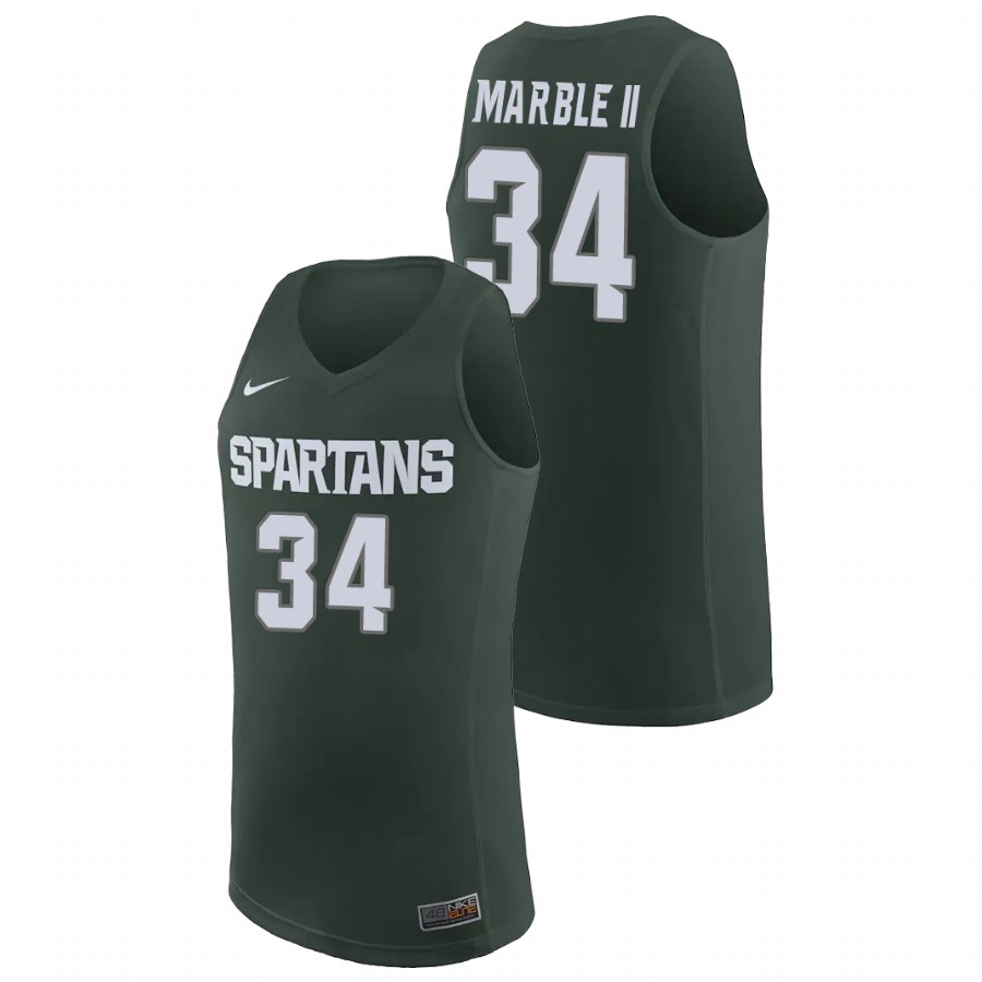 Men's Michigan State Spartans Julius Marble II Basketball Jersey Green Men's Jersey Julius