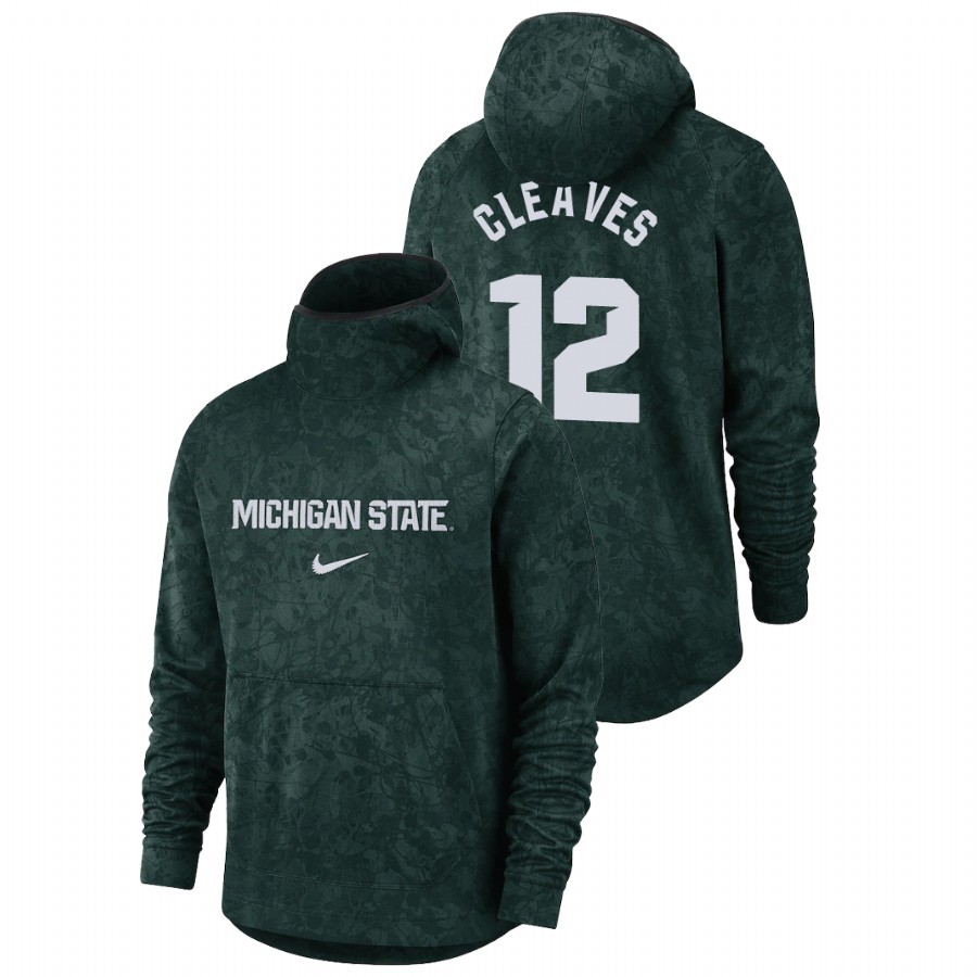 Men's Michigan State Spartans Mateen Cleaves Green Basketball Spotlight Team Logo Pullover Hoodie 