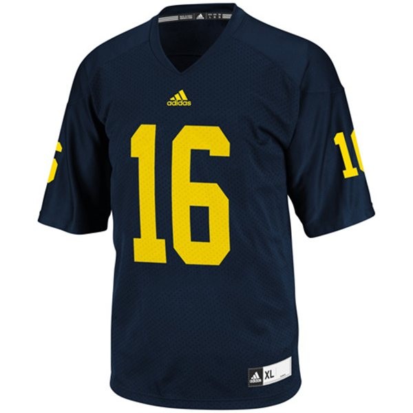 Men's Michigan Wolverines #16 Denard Robinson Blue Football Jersey