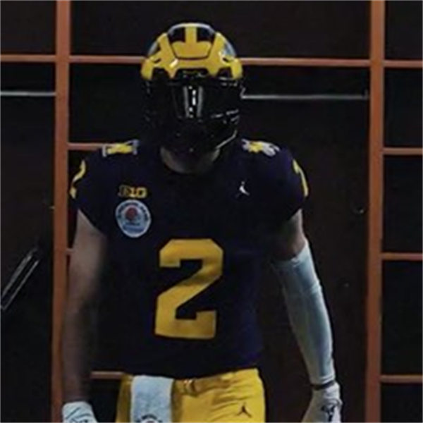 Men's Michigan Wolverines #2 Blake Corum F.U.S.E. 2024 ROSE BOWL UNIFORM Football Game Jersey Navy