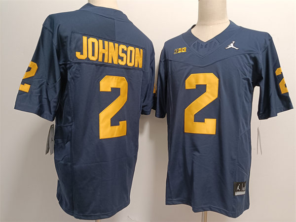 Men's Michigan Wolverines #2 Will Johnson F.U.S.E. Navy College Football Game Jersey 