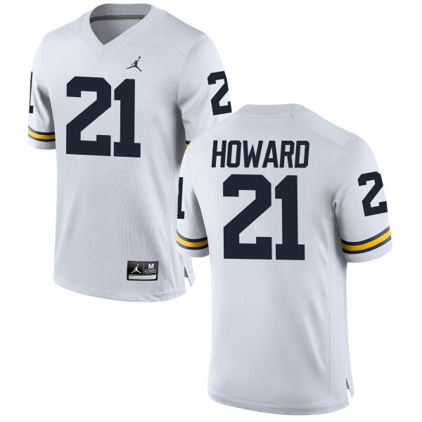 Men's Michigan Wolverines #21 desmond Howard White Football Jersey