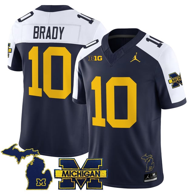Men's Michigan Wolverines 2025 Vapor Limited Jersey #10 Tom Brady