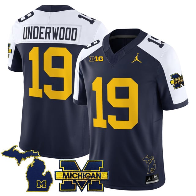 Men's Michigan Wolverines 2025 Vapor Limited Jersey #19 Bryce Underwood