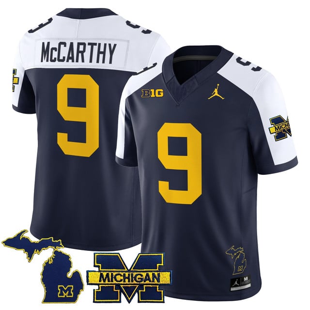 Men's Michigan Wolverines 2025 Vapor Limited Jersey #9 J.J.McCarthy