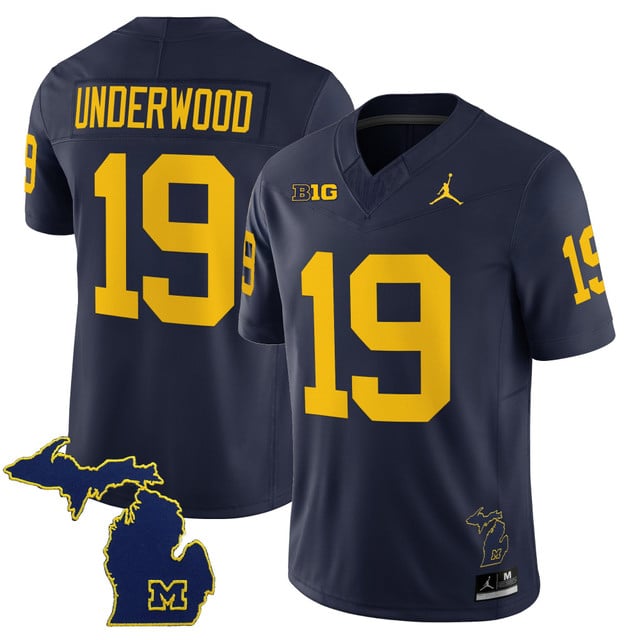 Men's Michigan Wolverines 2025 Vapor Limited Jersey V2 #19 Bryce Underwood