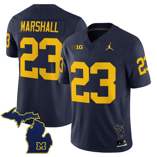 Men's Michigan Wolverines 2025 Vapor Limited Jersey V2 #23 Jordan Marshall