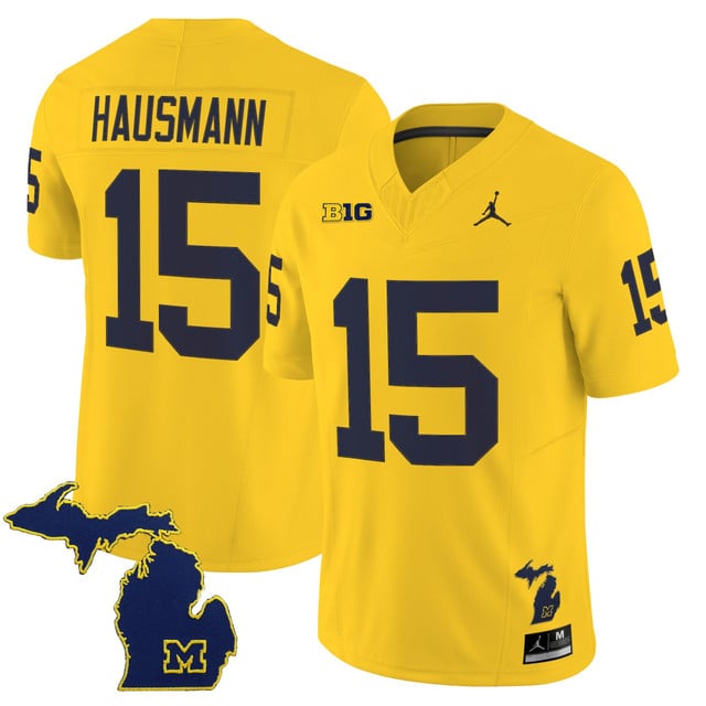 Men's Michigan Wolverines 2025 Vapor Limited Jersey V2 yellow #15 Ernest Hausmann