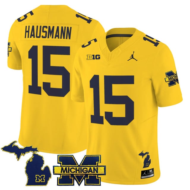 Men's Michigan Wolverines 2025 Vapor Limited Jersey yellow #15 Justice Haynes