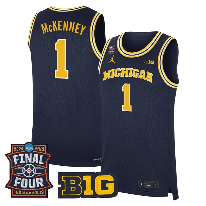 Men's Michigan Wolverines 2026 Final Four Patch Basketball Jersey #1 TREY MCKENNEY