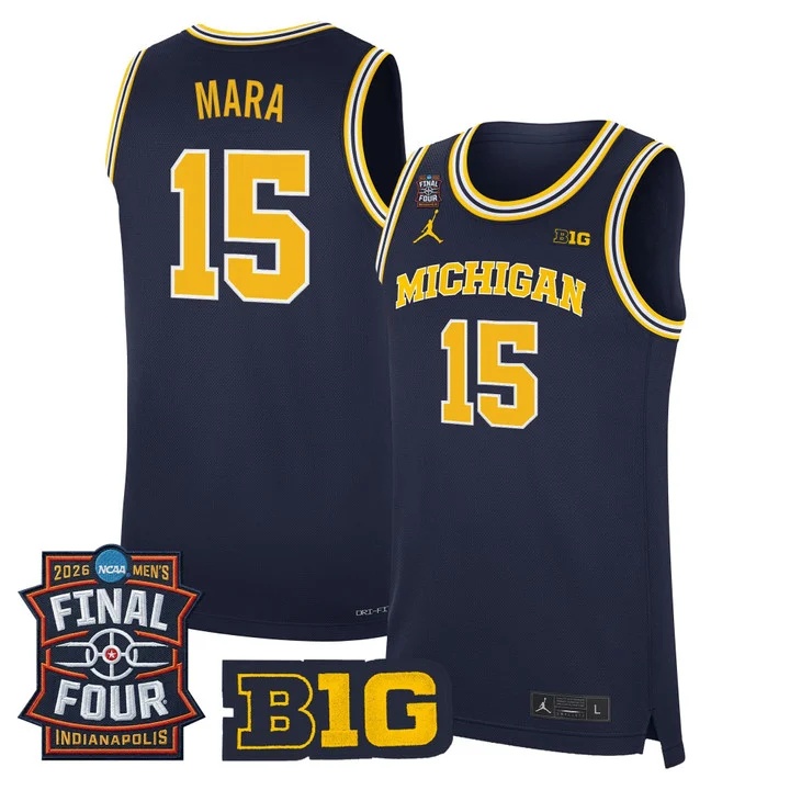 Men's Michigan Wolverines 2026 Final Four Patch Basketball Jersey #15 ADAY MARA
