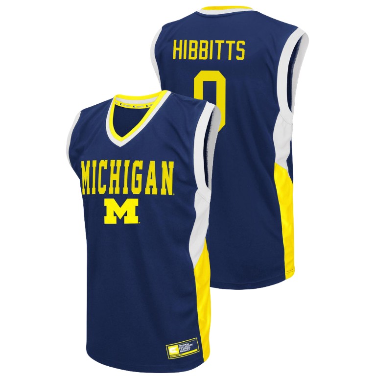 Men's Michigan Wolverines Blue Brent Hibbitts College Basketball Fadeaway Jersey