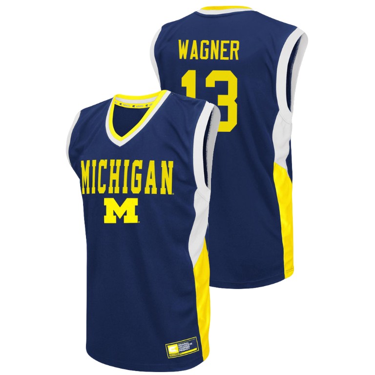 Men's Michigan Wolverines Blue Moritz Wagner College Basketball Fadeaway Jersey