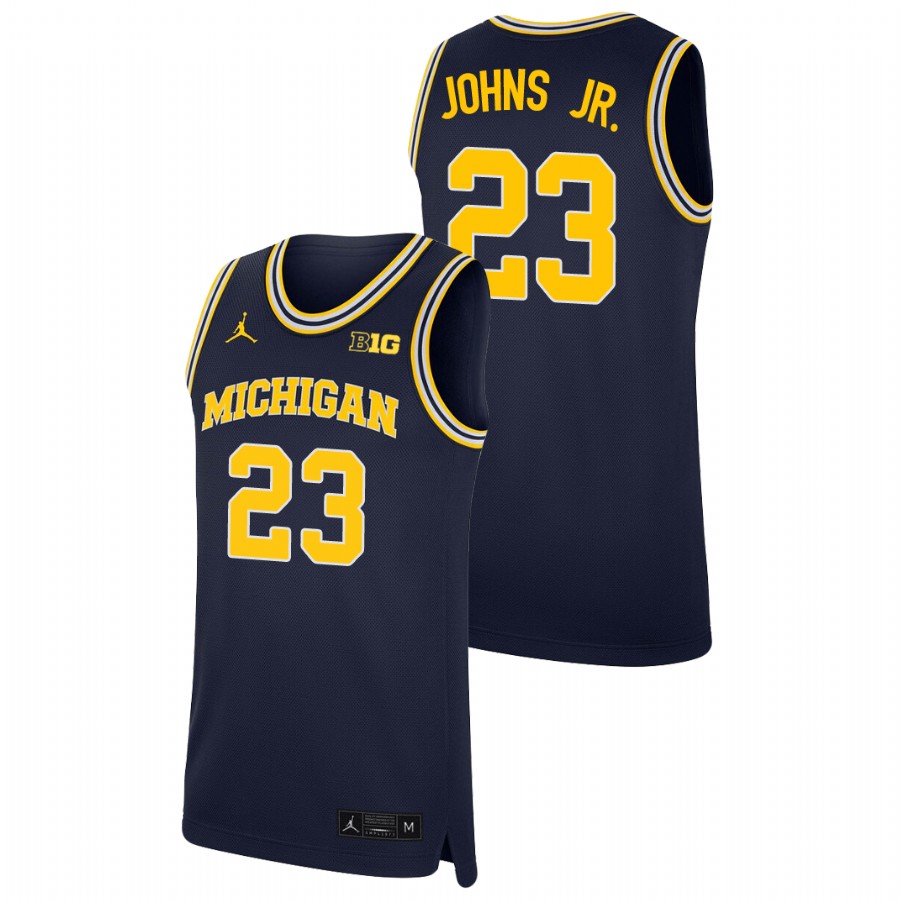 Men's Michigan Wolverines Brandon Johns Jr. Replica College Basketball Jersey Navy