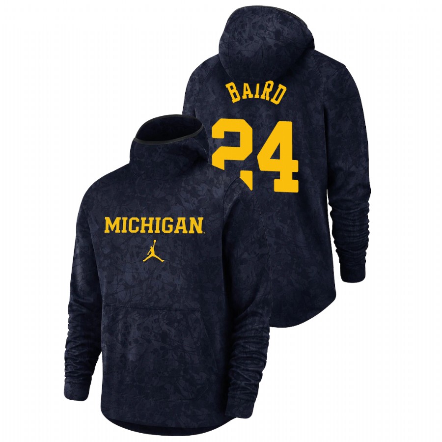 Men's Michigan Wolverines C.J. Baird Navy Basketball Spotlight Team Logo Pullover Hoodie