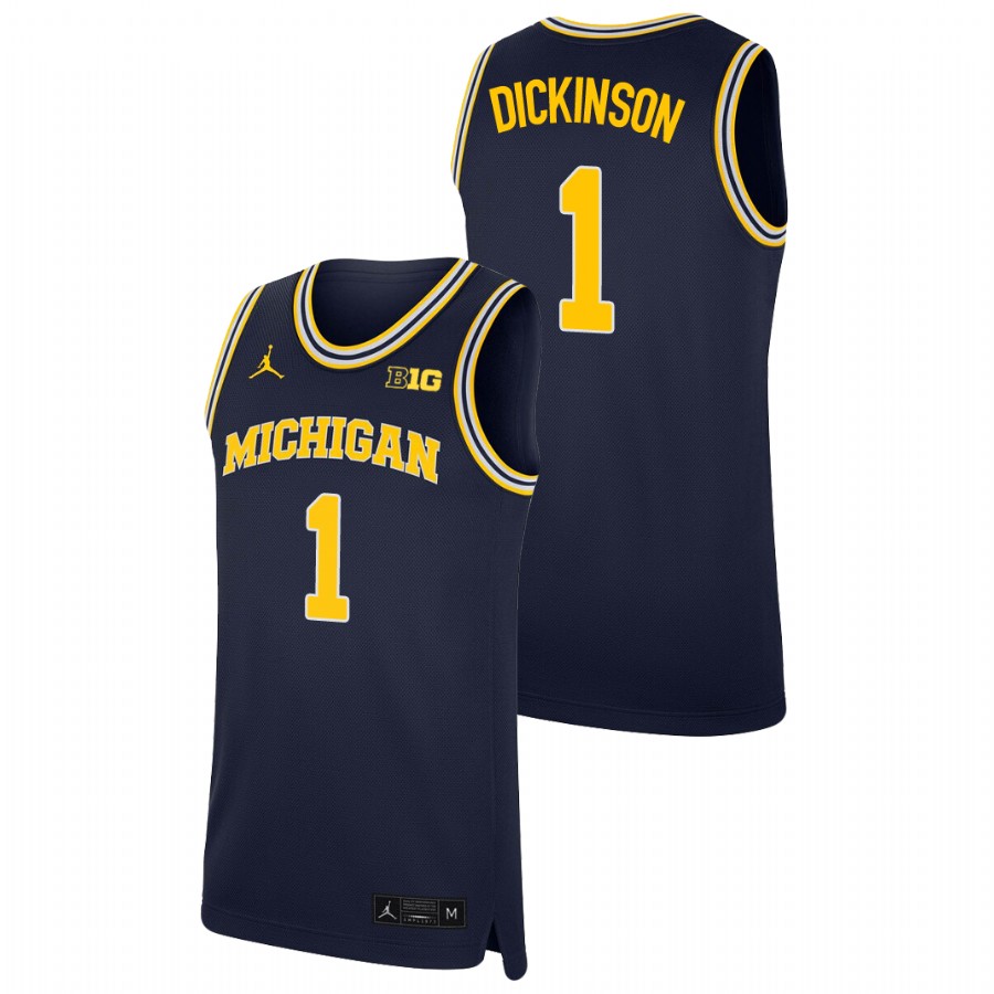 Men's Michigan Wolverines Hunter Dickinson Replica College Basketball Jersey Navy