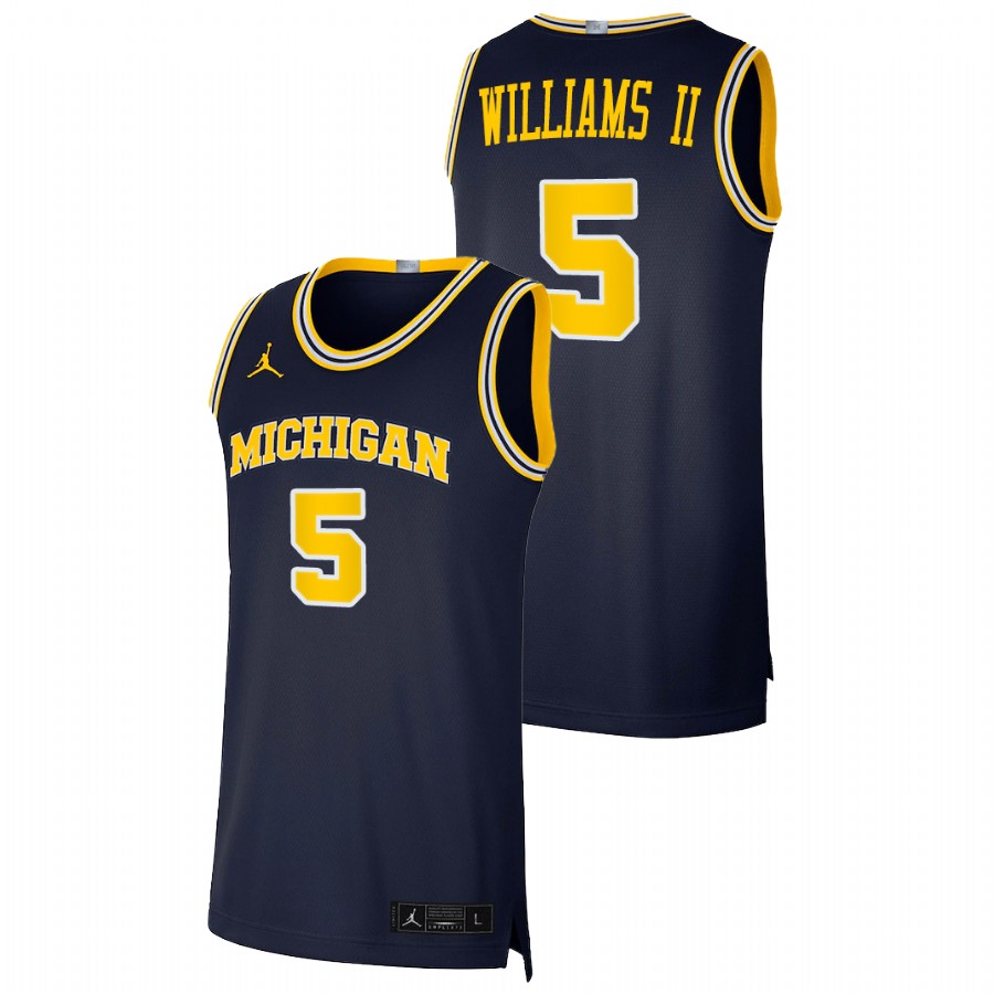 Men's Michigan Wolverines Terrance Williams II Basketball 2021 Dri-FIT Swingman Jersey Navy