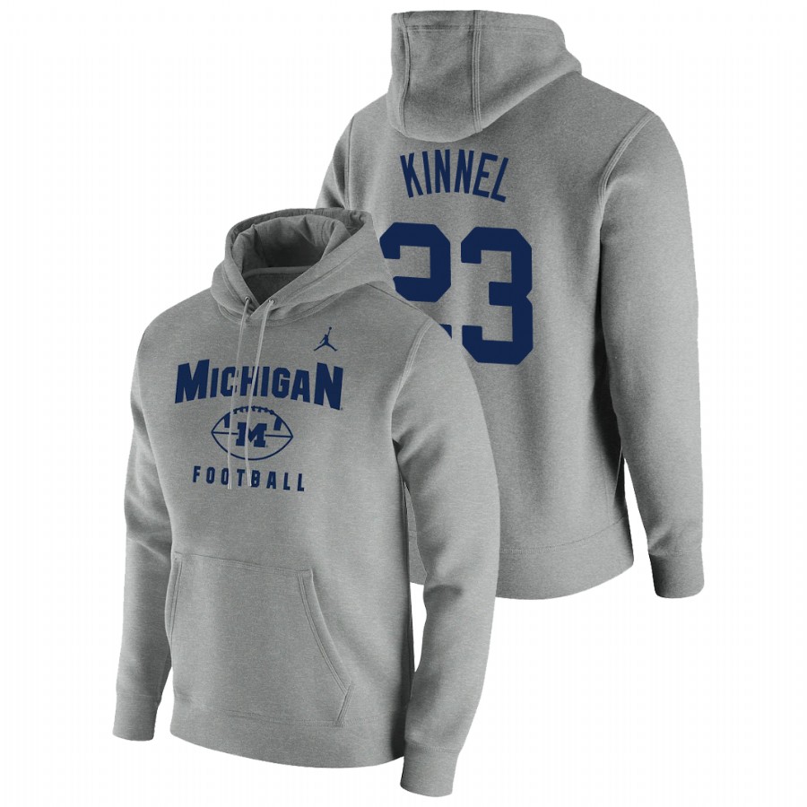 Men's Michigan Wolverines Tyree Kinnel Gray Oopty Oop Football Pullover Hoodie