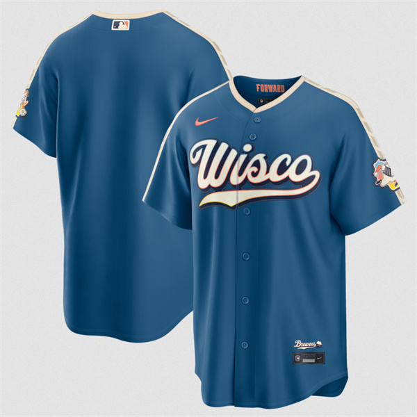 Men's Milwaukee Brewers Blank Mineral Blue 2026 City Connect Stadium Stitched Stitched Baseball Jersey