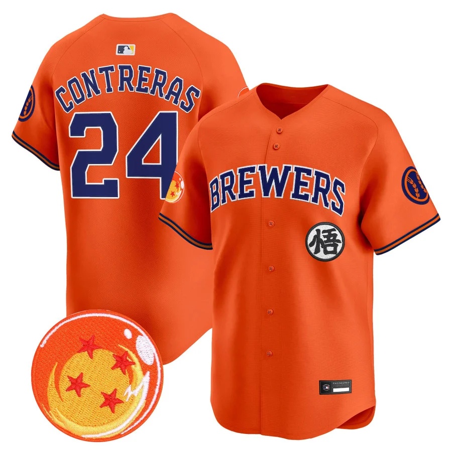 Men's Milwaukee Brewers x Dragon Ball Vapor Premier Limited Jersey #24 WILLIAM CONTRERAS