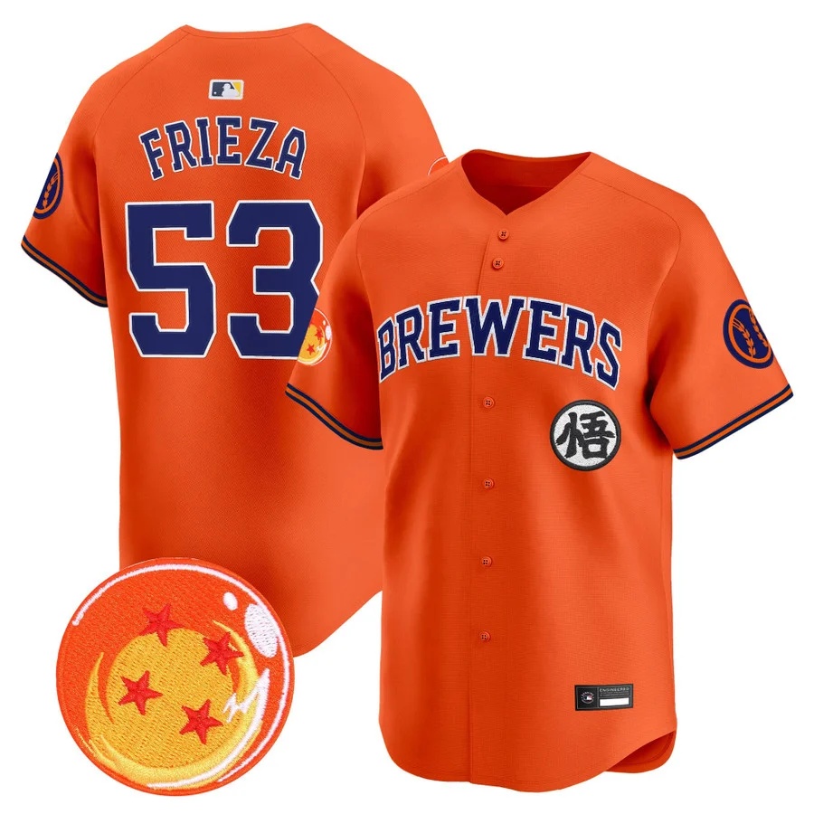 Men's Milwaukee Brewers x Dragon Ball Vapor Premier Limited Jersey #53 FRIEZA